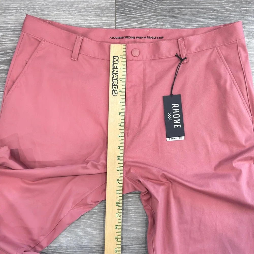 Rhone Commuter Pants Mens 38 Pink Slim Straight Performance Trousers 100036 SU23 - Picture 7 of 13